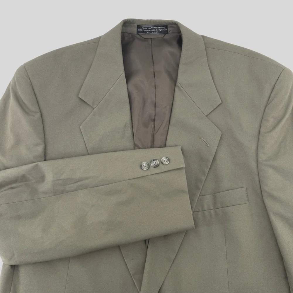 CRICKETEER Mens Blazer‎ Jacket Size 42 LGrey Cotton Polyester Two Button